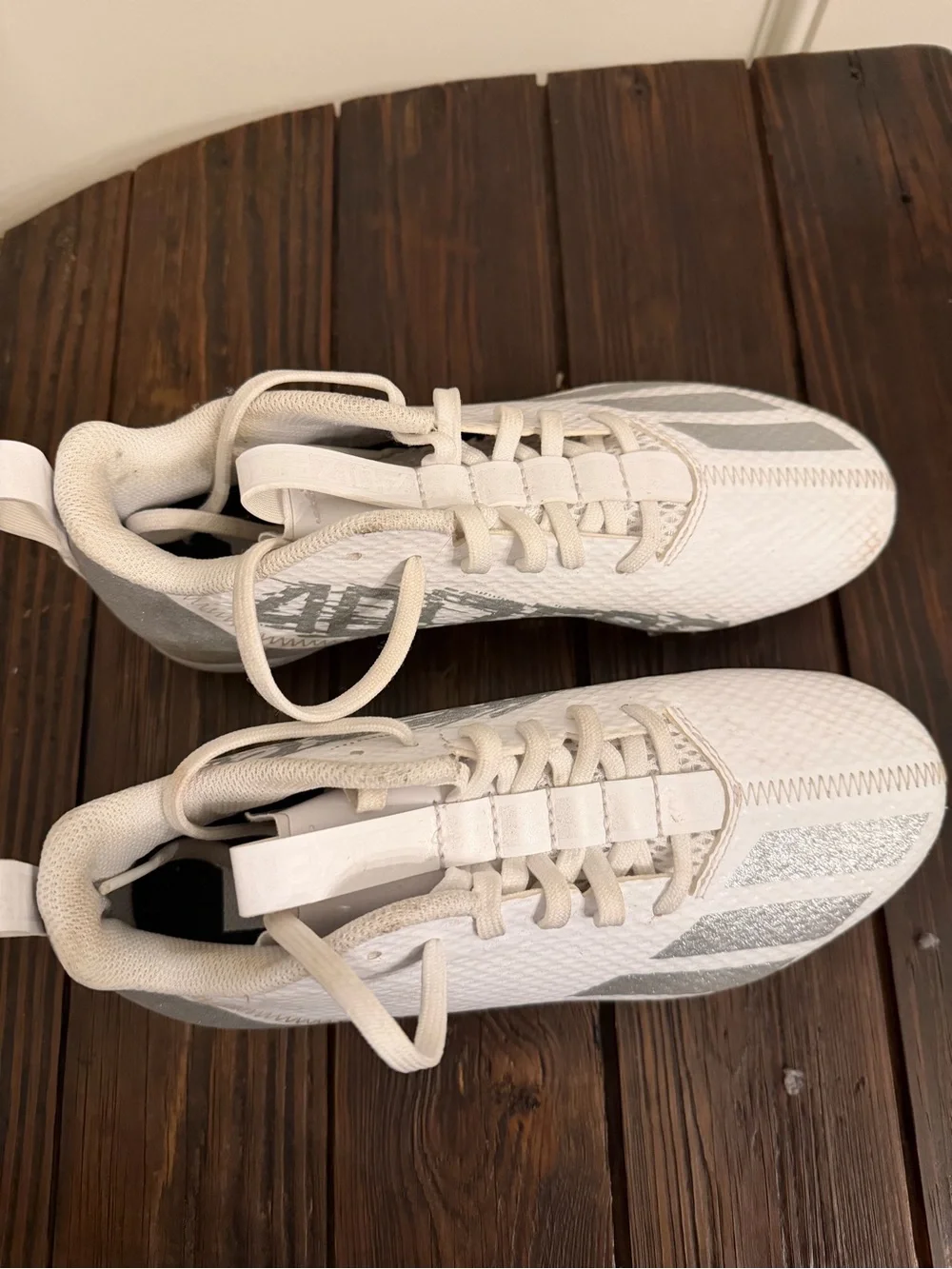 Women’s White and Silver Flag Football Cleats